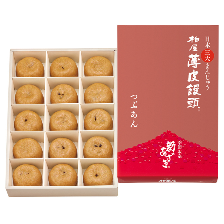 柏屋薄皮饅頭つぶあん15個入